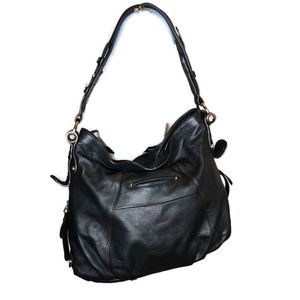 B Makowsky gorgeous black leather shoulder bag EUC